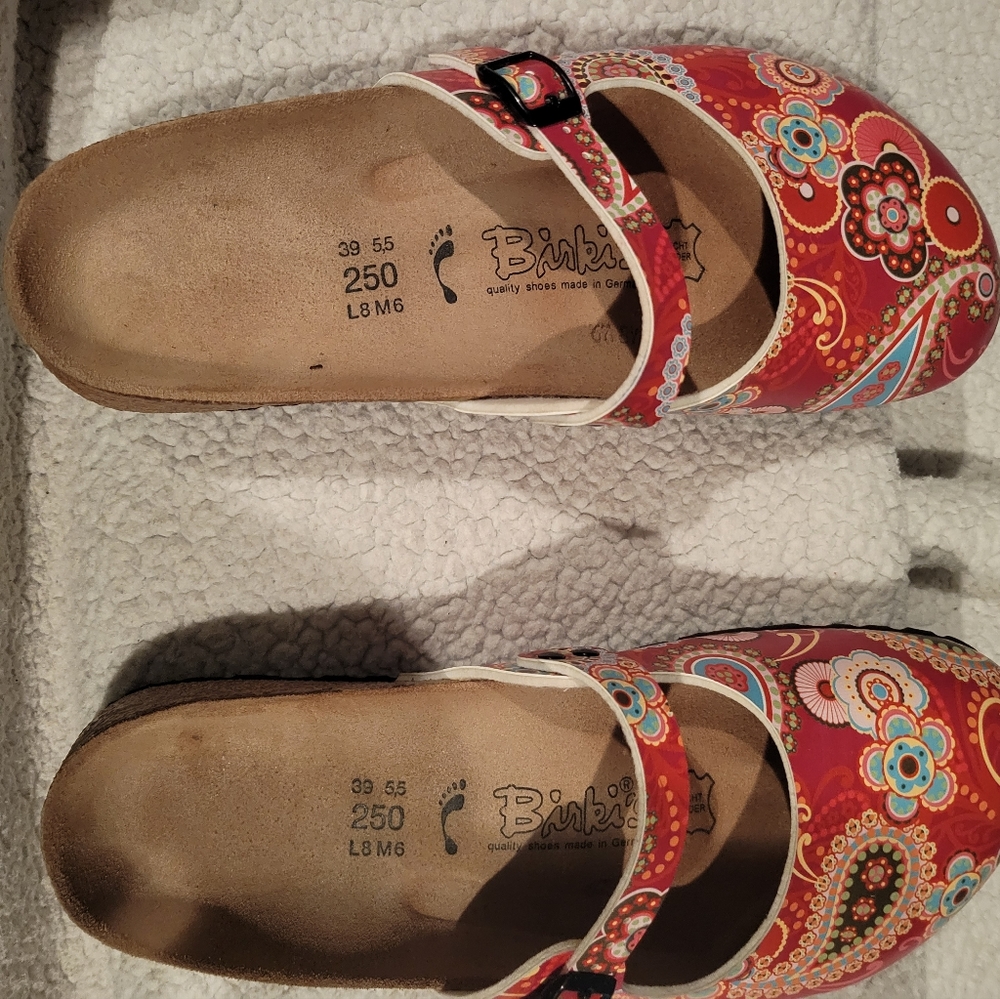 Birki slides paisley pink